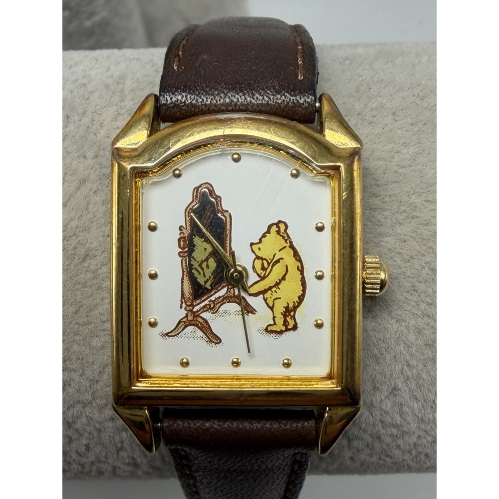 Timex Disney Classic Pooh Mirror New Battery Ladies Watch 21MM 6.75" Leather